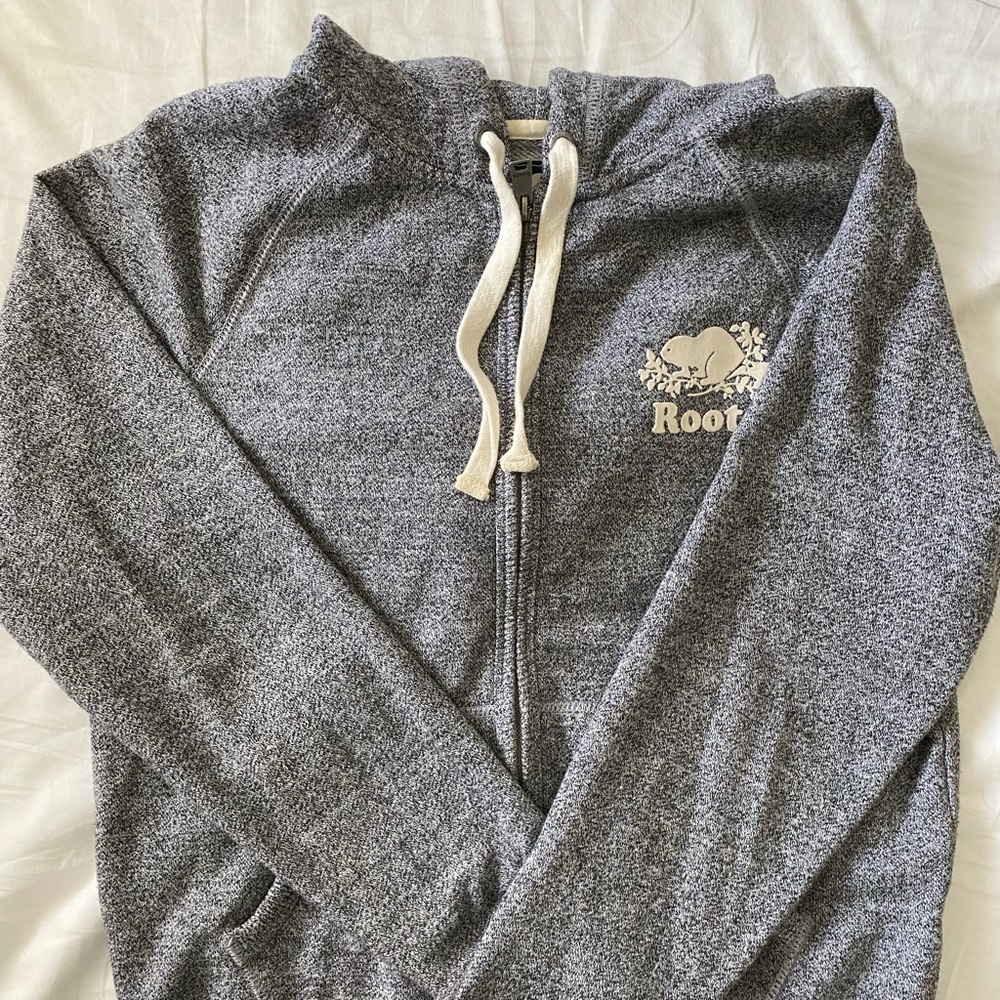 Grey roots zip up sweater